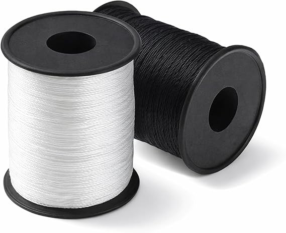 Upholstery Thread Heavy Duty, 330 Yards 2 Spools Bonded Nylon Thread, High-Strength Fade-Resistant Bonded Nylon Threads for Denim Leather Craft Machine DIY and Home, Black White
