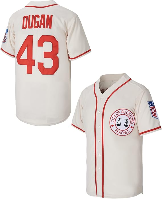43 City of Rockford Men's Baseball Jersey Peaches Stitched