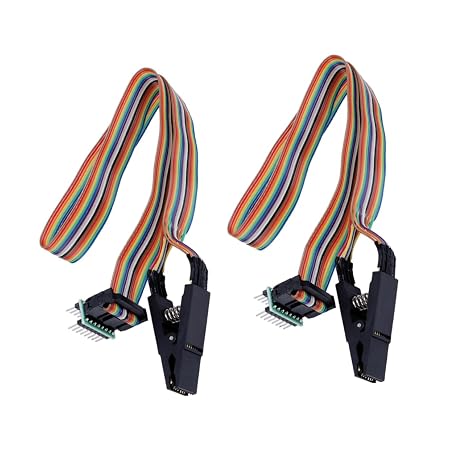 SOP16 Test Burning Clip DIP8 Socket Adapter 2pcs USB Programmer Module for BIOS Programming and Testing Compatible Multimeter and Electronics