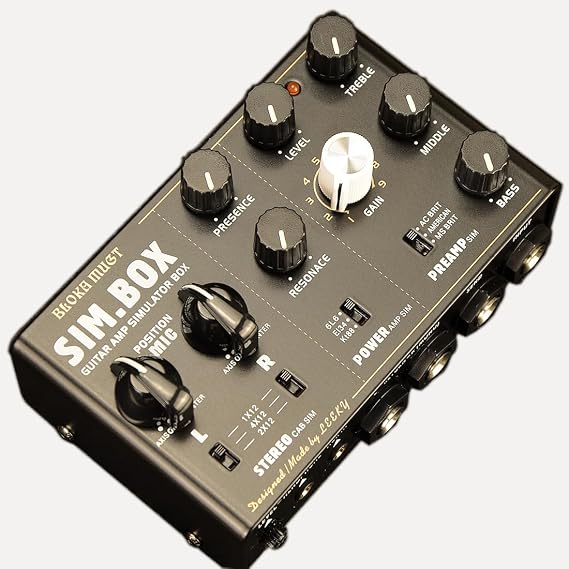 Guitar Effect Pedal Amplifier Simulation for Electric Guitar - All - analog Guitar Amp Speaker Simulator Pedal (Black)