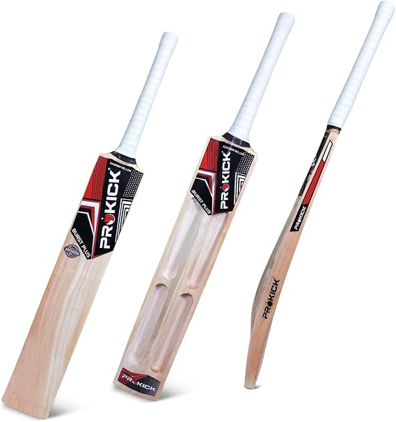 Prokick Burst Plus Kashmir Willow Scoop Cricket Tennis Ball Bat with Cover|Single Blade Full Size Scoop Design Tennis Ball Bat Suitable for Both Hard and Soft Tennis Balls (Size: Short Handle)