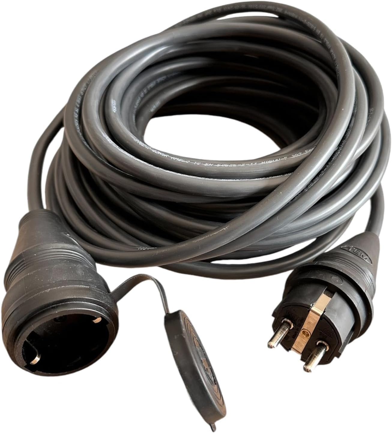 Home Electric Car Charger Extension Cable Grounded 100% Copper 3x2.5mm BLACK, 20 METERS