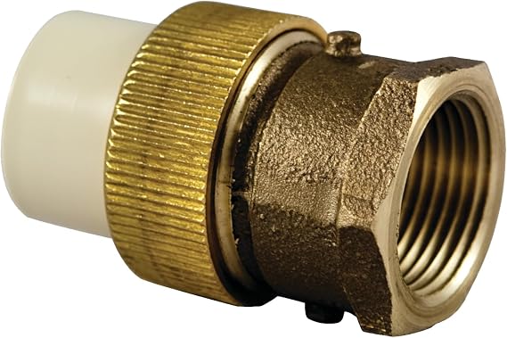 NIBCO Fig No C4733-3-LF, 1/2 in. CPVC Union CPVC Slip x Copper Silicon Alloy Female Iron Pipe Thread (FIPT) LF, Threaded