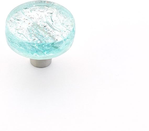 Schaub Ice Collection 1-1/2 in. (38mm) Knob, Aqua Pearl - 31-PAQ.