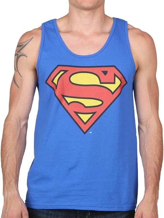 DC Comics Men's Superman Classic Logo- Tank T-Shirt