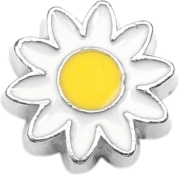 Daisy Flower Floating Locket Charm