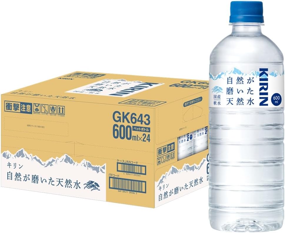 Kirin Naturally Refined Natural Water, 20.3 fl oz 600 ml, 24 bottles, Domestically Produced Natural Water, Mineral Water, PET Bottle, Soft Water