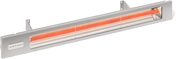 Infratech SL-3028 SS Slimline 63.5" Single Element Fixture Electric Patio Heater 3000 Watt, 208 Volt, Silver Finish