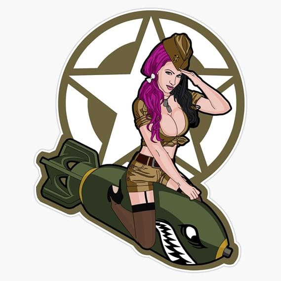Army Punk Pin Up Window Bumper Sticker Decal 5"