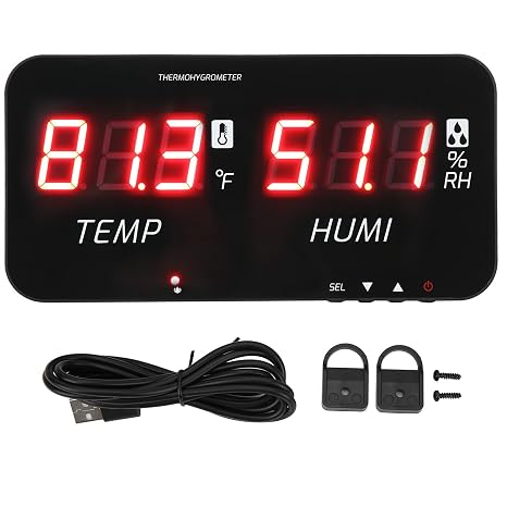 12 Inch Digital Indoor Digital Hygrometer Thermometer, with Alarm Function
