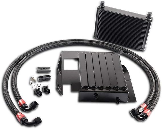 New 25 Row Compatible For BMW 3 Series 335I E90 E92 N54 Bolt On Oil Cooler Kit Upgrade Black