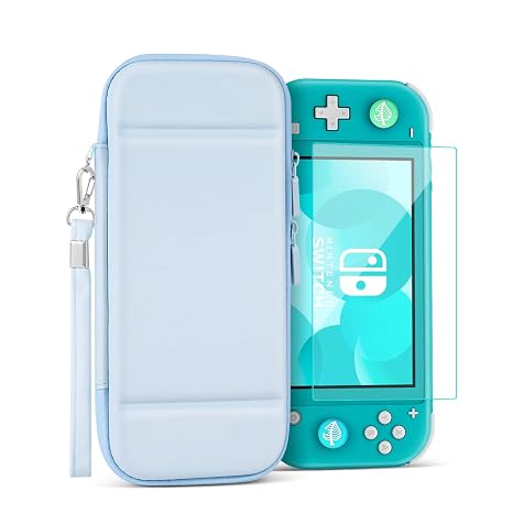 TNP Carrying Case Kit for Nintendo Switch Lite, Light Blue, 10 Game Slots