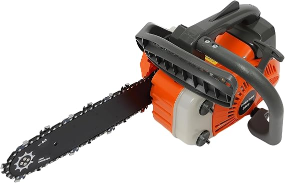 12 Inch Top Handle Chainsaw, Gas Powered Chain Saw 2-stroke, Petrol Handheld Gasoline Chainsaws for Wood Cutting & Tree Trimming, Chain Tension Adjustment