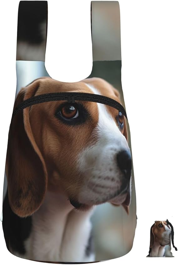 Beagle Closeup Backpack - Lightweight 16L Foldable Hiking Daypack Packable Back Pack Travel Bag Zipper