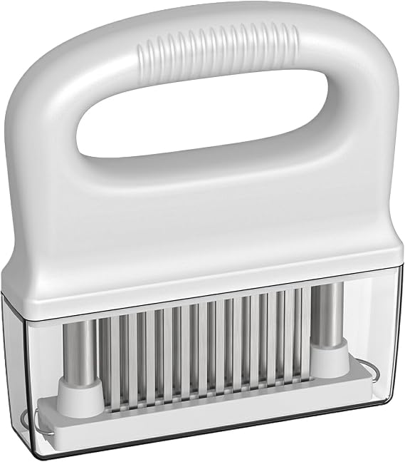Jaccard Meat Tenderizer Tool Comfortable Handle Easy to Assemble Easy to Clean Gap Residue Meat Tenderizer Machine, White