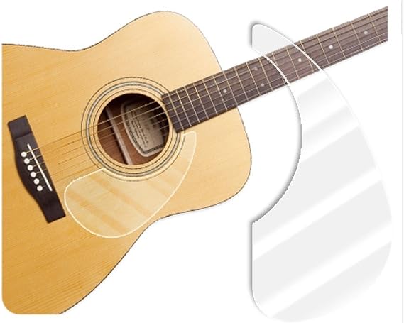Premium Acoustic Guitar Pickguard Pick Guard, Transparent Self-Adhesive, Scratch Resistant Protection Coating, Anti-Dust, Anti-Fingerprint, Made in South Korea, Clear Glossy, Basic Type