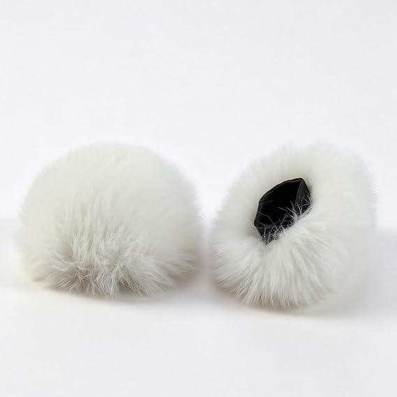 Furry Windscreen for Hollyland Lark A1 Wireless Mini Microphone, 2 Pack White Furry Wind Screen