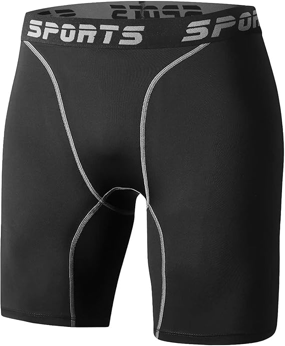 Sillictor Mens Compression Base Layer Shorts Anti Chafing Running Underwear Men Breathbale Sports Underwear Tight Shorts for Football Cycling Workout,Moisture Wicking Muscle Support