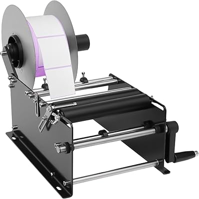 DYNAMI Manual Bottle Labeling Machine,Manual Round Bottle Labeler with Swing Arm,Positioning Rod and Bottle Bottom Fixer,for Bottle Diameter 0.79-4.72 in