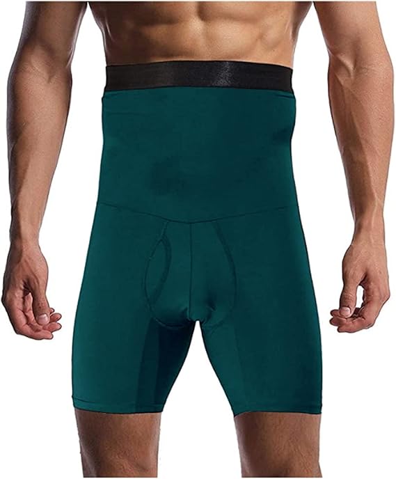 XMXM Men's High Waisted Shapewear Compression Tummy Control Shorts Boxer Briefs Body Shaper Long Leg Underwear