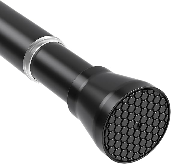 Tension Rods for Windows 28 to 48 Inch Black Curtain Rods No Drilling Tension Rod Curtain Rod Adjustable Tension Curtain Rods Expandable Pressure Spring Tension rods for Closet, Doorway