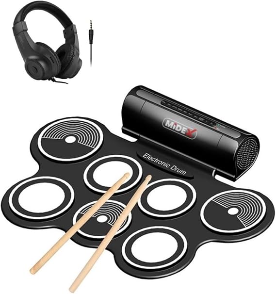 Midex DDX-70 Digital Drum 7 Pad 2 Foot Pedal (Headphone Rods Adapter Full Set)