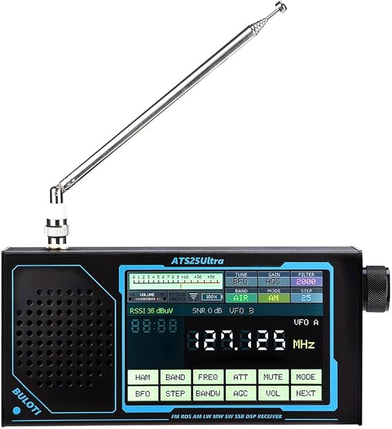ATS25 Ultra Bluetooth Full Band Radio Receiver FM SW SSB MW LW AIR SDR Support 118Mhz-135.975Mhz Aviation Band Receiver