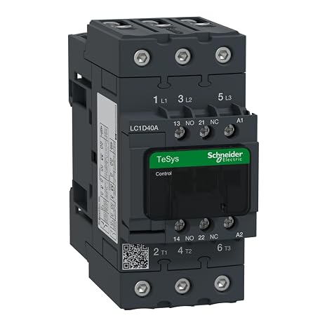 Schneider Electric, TeSys D contactor - 3P(3 NO) - AC-3 - <= 440 V 40 A - 230 V AC 50/60 Hz coil, LC1D40AP7