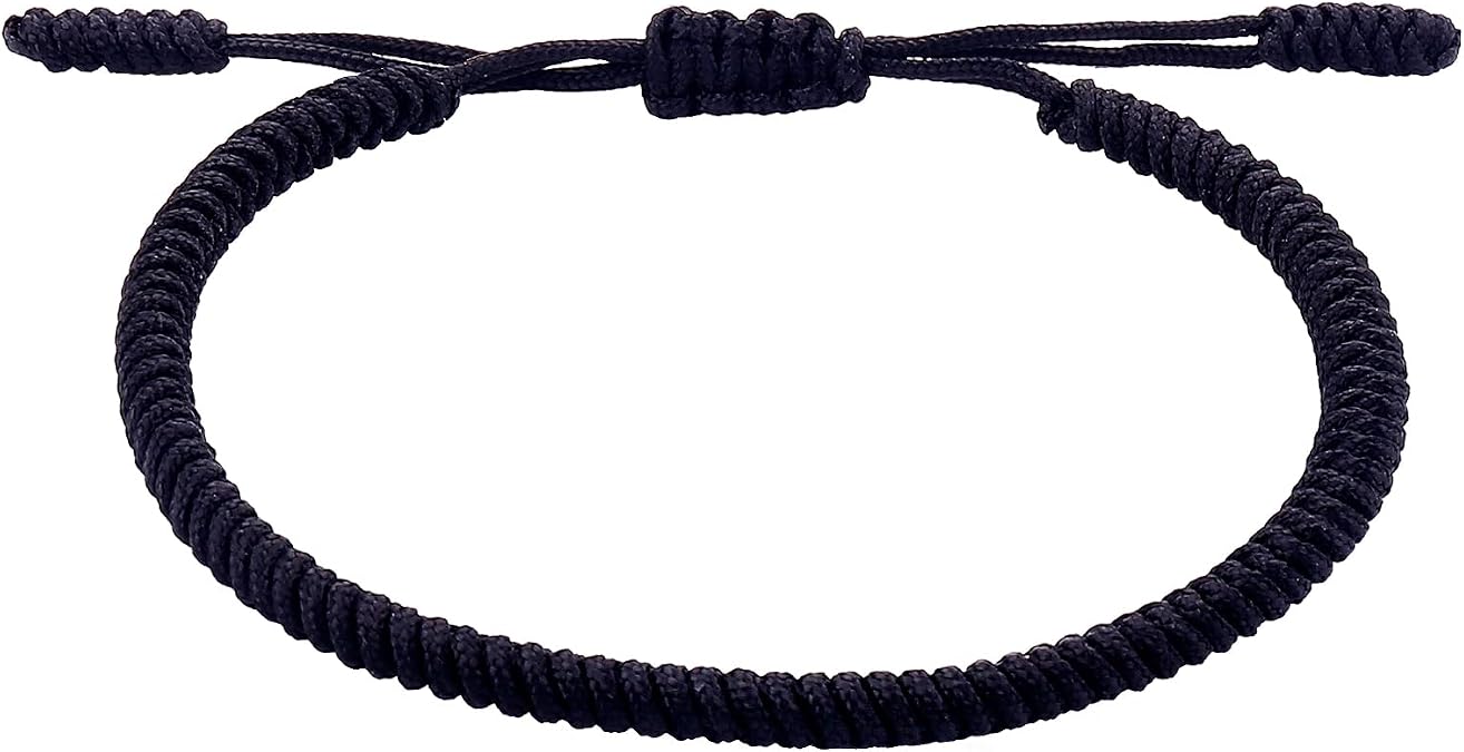 Tibetan Handmade Red String His and Her Bracelets,Couple Bracelet Friendship Bracelet - Black Red String Thread for Protection-Valentine Christmas Gift Idea for Friend Love Family