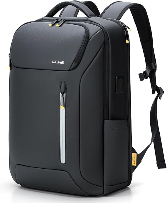 Laptop Backpack 17.3 Inch Business Travel Backpack with USB Charging Port, Durable Lightweight Anti-Theft Work Computer Bag with Laptop Compartment, Black