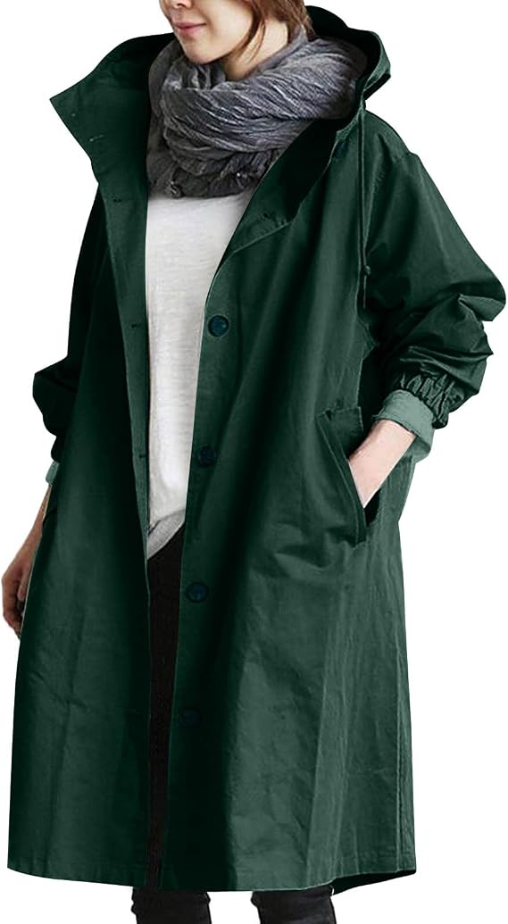 Lightweight Waterproof Jacket Active Outdoor Trench Zipper Hiking Walking Cycling Quick Dry Rain Coats for Women Loose Comfortable Coat Outwear ladies Elegant waterproof jackets
