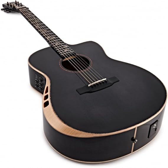 Jumbo Electro-Acoustic Guitar Sonata-FX by Hartwood, Black