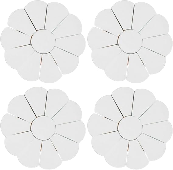English Paper Piecing Template Set Flower Shape Grandmother's Garden Quilting Kit for Patchwork Beginners on Bags, Blankets, Pillowcases Handmade Trapezoid with Flat Round DIY Sewing (56MM White)