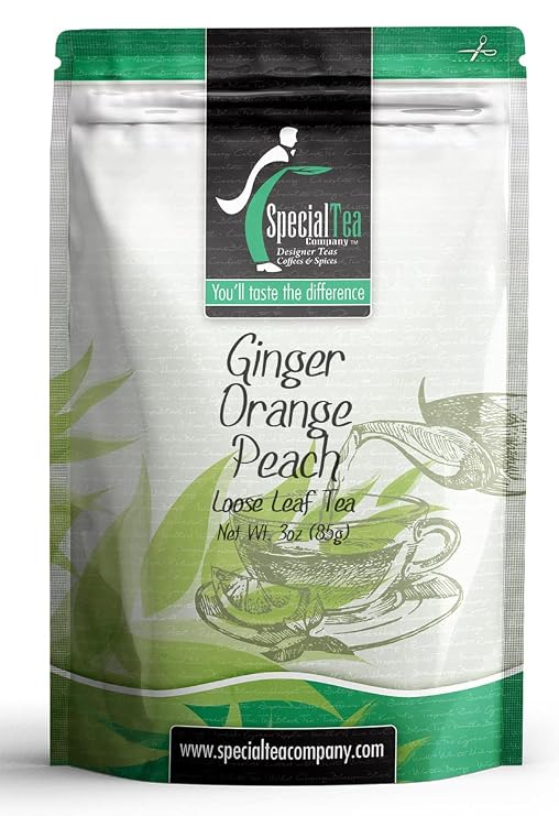 Special Tea Company Organic Ginger White Tea with Apple, Orange, Apricot Flavor, 3 oz