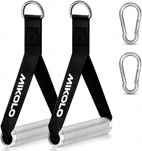 Mikolo Aluminum Alloy Cable Machine Handles, Exercise Handles D Handle Cable Attachments for Gym, Durable Cable Machine Attachment for Cable Crossover Training