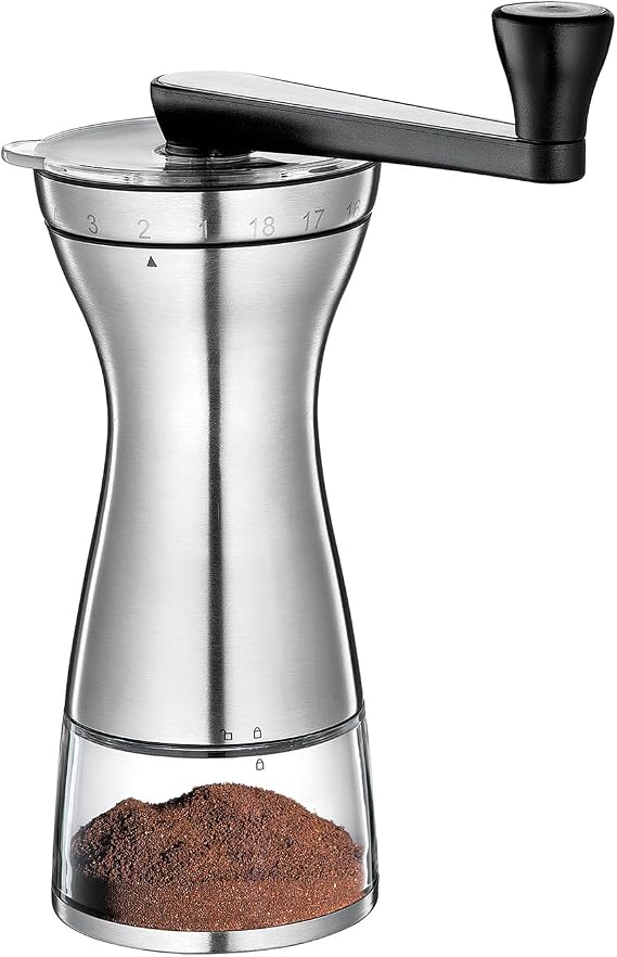 Zassenhaus Manaos Manual Coffee Grinder - Stainless Steel Mill - 2.5 Ounce, 9.5-Inch Hand Bean Grinder for Fresh Coffee