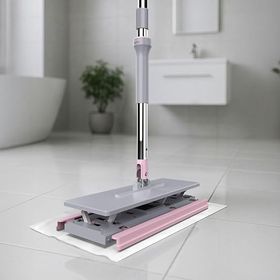 Deconox-Lavine One Click Mop Paleti 4XL Büyük Palet 32cm, 8 Adet Bez Hediyeli, Asansörlü Mekanizma Çok Pratik, Tembel El Değmeden Islak Havlu Ve Bez Kullan At Otomatik, Bezlerin Hepsine Uyumludur.