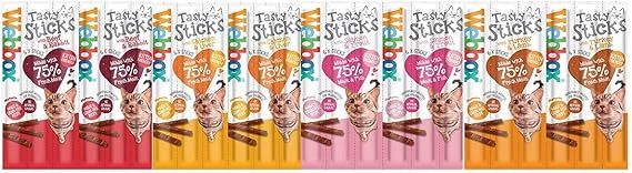 Webbox Cats Delight Tasty Sticks Chews Treats Variety Pack 12 x 6 72 Sticks