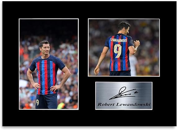 Robert Lewandowski Barcelona Player A4 Printed Signed Autograph Photo Display Mount Gift