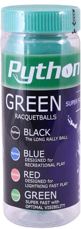 Python Green Racquetballs, 3 Ball Can