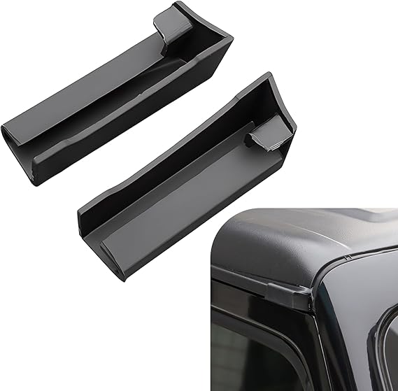 2 PCS Car Roof Gutter for Jeep Wrangler JK JL Accessories 2018-2022 ABS Anti-Scratch Wear-Resistant EnvironmentallyFriendly Soft Rubber Roof Rain Diverter Modification Accessories (Black)