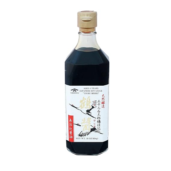 Yamaroku Shoyu Artisan Barrel Aged 4 Year Soy Sauce Tsuru Bishio 18 oz
