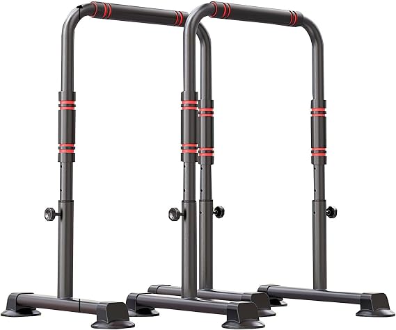 Heavy Duty Dip Station – Adjustable Parallel Dip Bars With 440 Lbs Capacity For Home Gym, Calisthenics & Strength Training