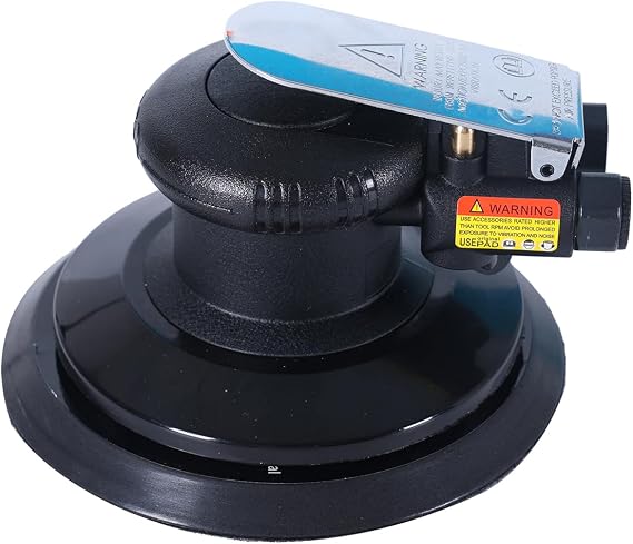 Professional Heavy Duty 6" Dual Action Random Orbit Air Sander, Orbital Pneumatic Palm Sander -Composite Design, Low Vibration