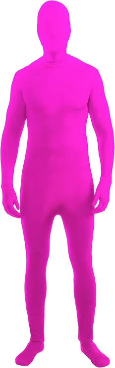 Forum Novelties I'm Invisible Costume Stretch Body Suit, Neon Pink, Child Medium
