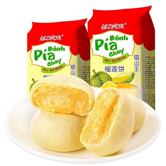 Instant durian cake 300g/bag,fruit mooncakes,Vietnamese snacks,durian pastry,traditional handmade pastries,breakfast bread,biscuits,delicious Dessert,Fruit Dim sum,refreshments (1 bag)