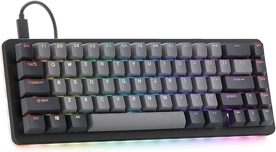 DROP ALT Mechanical Keyboard 65% (67 Key) Gaming Keyboard, Hot-Swap Switches, Programmable Macros, RGB LED Backlighting, USB-C, Doubleshot PBT, Aluminum Frame (Cherry MX Blue Black)