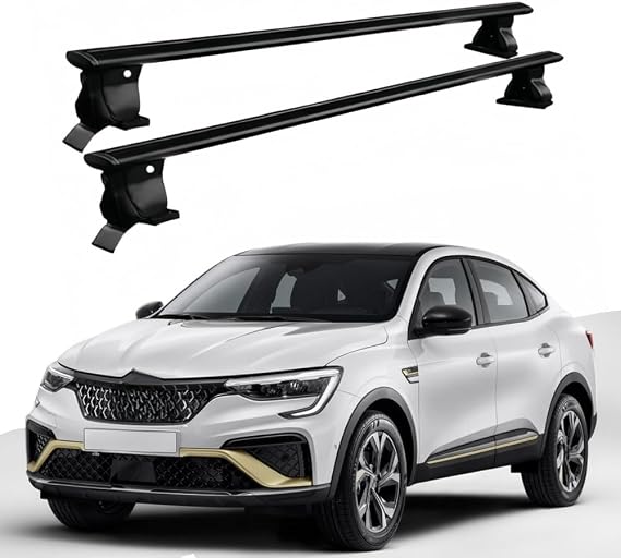 2PCS Crossbar Fit for Renault Arkana LJL 2020-2025 Black Cross Bars Cargo Luggage Carrier Roof Rack Without Side Rail Aluminum Anti Theft