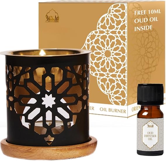 Oil Burner by Dukhni | Candle Diffuser & Free Oud Oil, Essential Oil Burner
