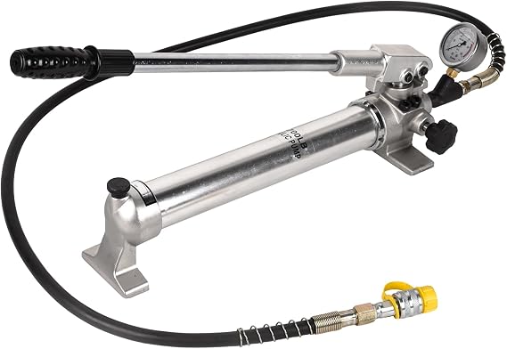 CP-700 Hydraulic Pumps Hand Operated Pump 10000Psi - 900CC Aluminum Alloy Single Acting and 1.8M Hose with Pressure Gauge | 900CC Aluminum Alloy,1.8M Hose with Pressure Gauge